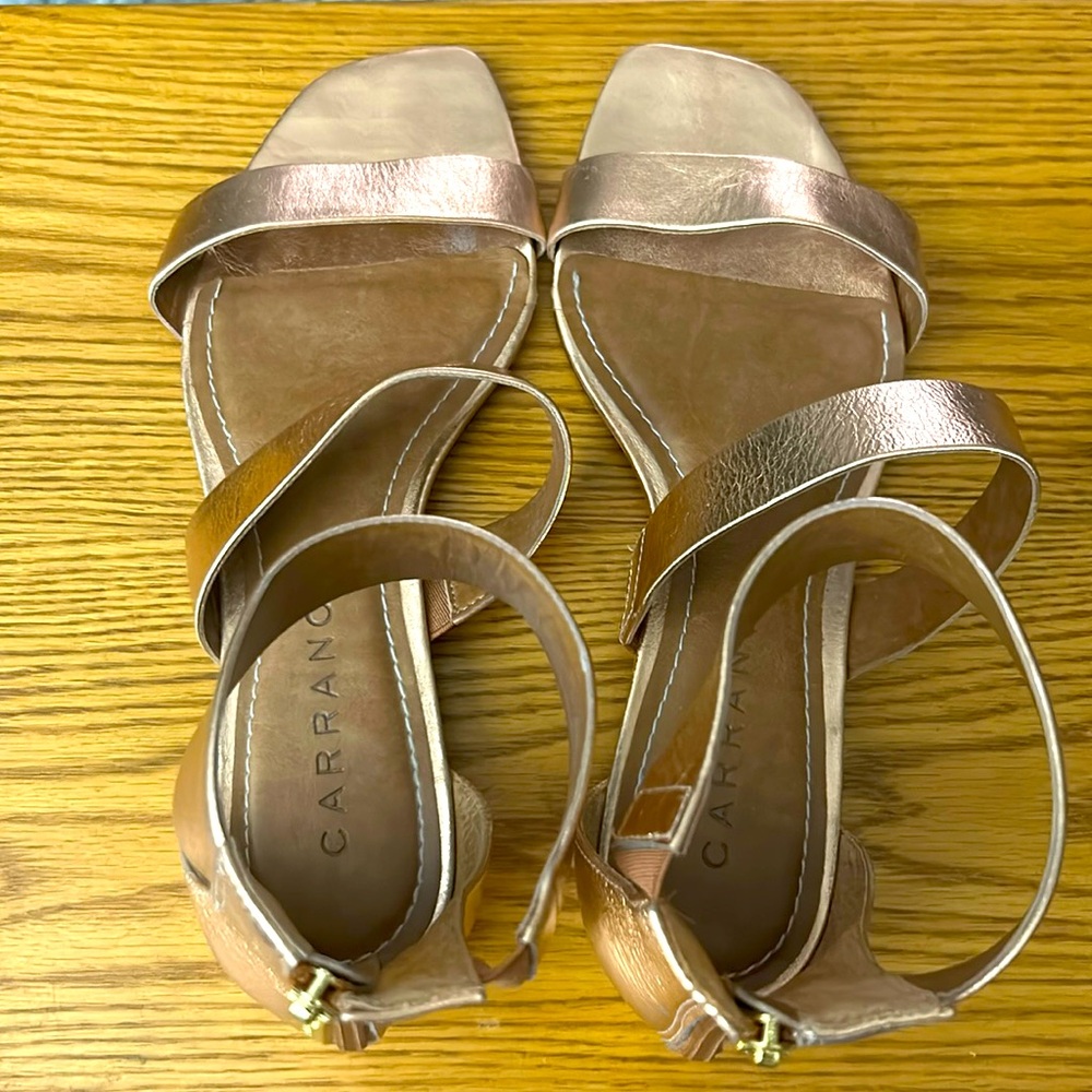 CARRANO Copper Leather Sandals Size 10